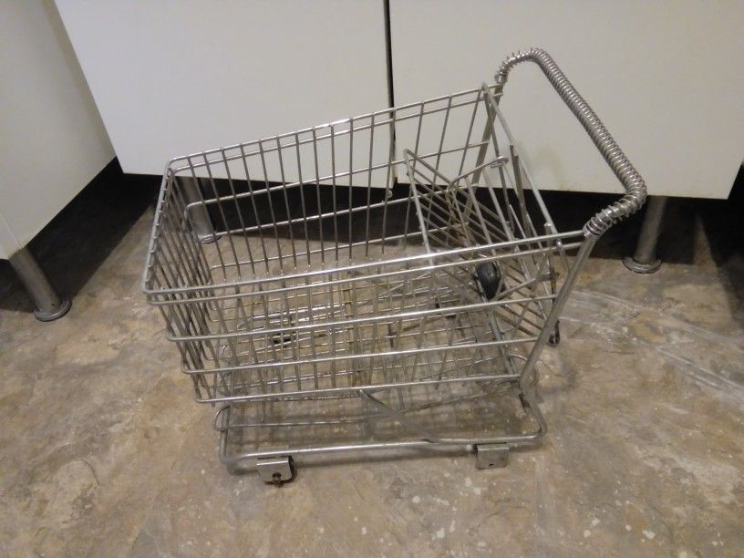 Vintage Metal Toy Kids Shopping Wagon.
