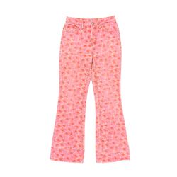Urban Outfitters BDG Pink Petal Kisses Floral Print High Rise Flare Jeans 