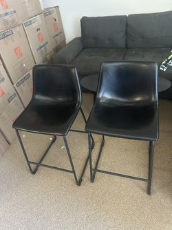 2 Black Bar Stools