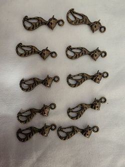 Antique Bronze Filigree Bird Charms – Set of 10
