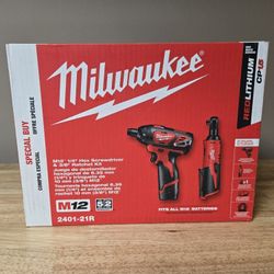M12 FUEL 12V  Cordless High Speed 1/4 in. Ratchet and 1/4 in. Hex Screwdriver Kit