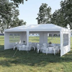 10 ft. x 20 ft. Wedding Party Canopy Tent Outdoor Gazebo with 6 Sidewalls 