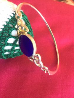 Genuine Silver bracelet with blue gemstone