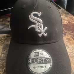 Black White Sox Hat Strap