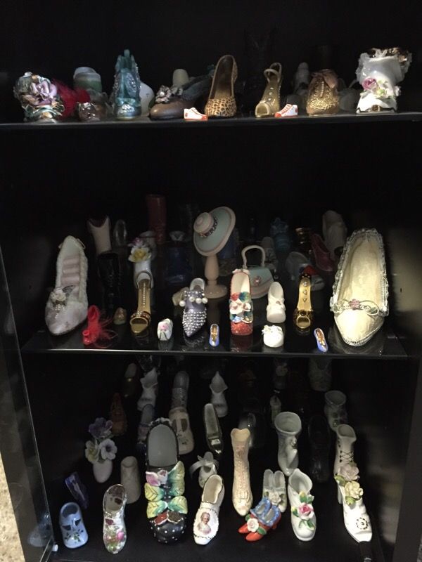 Extensive glass slipper collection