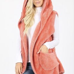 Hooded Faux Fur Vest