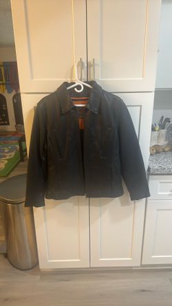 Fitted Leather W Detachable Vest Lining Size Large