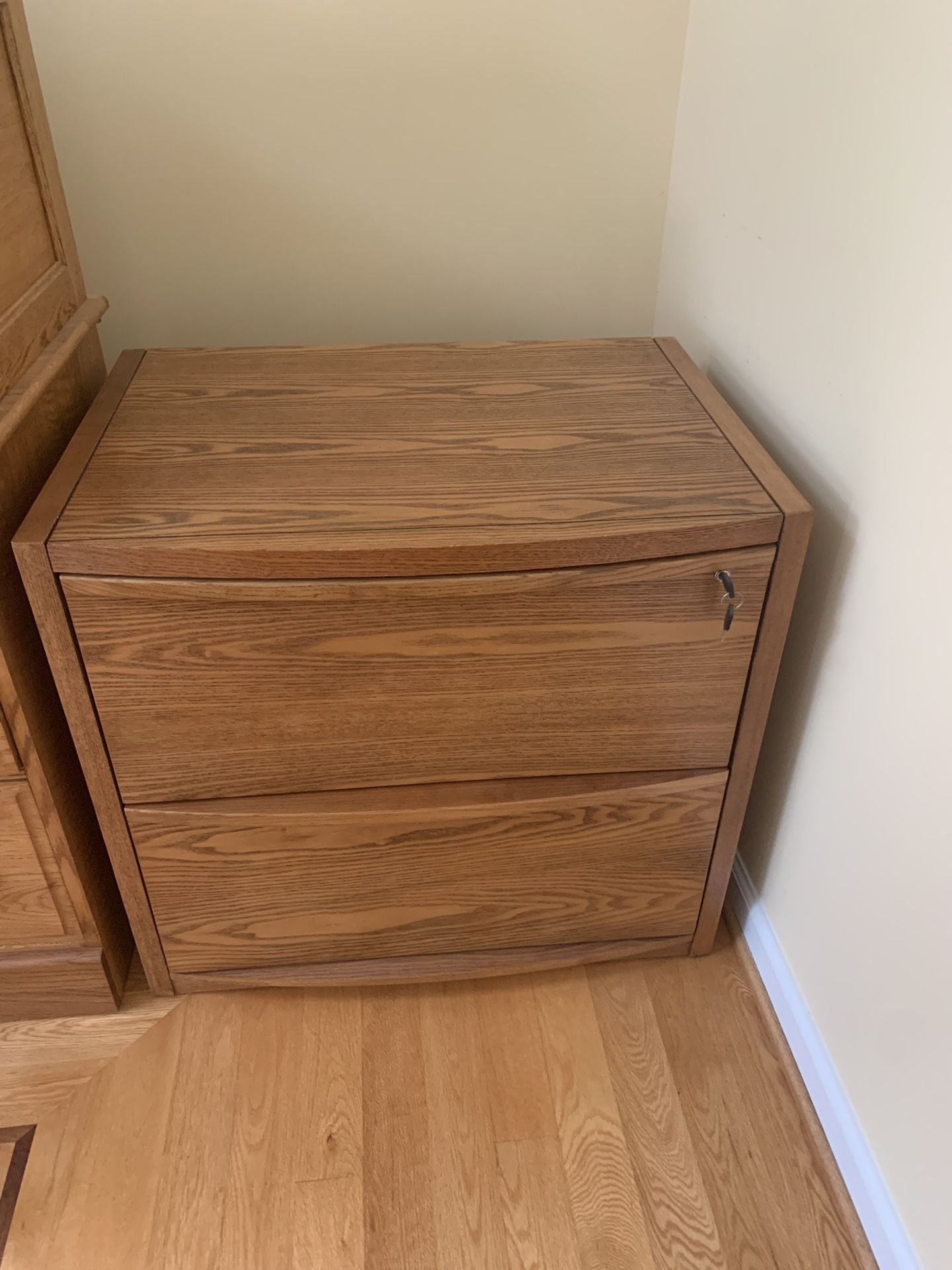 Wooden Filing Cabinet With Key