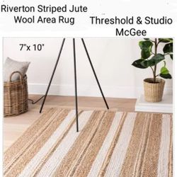 Brand New Threshold & Studio Mc Gee Riverton Striped Jute Wool Area Rug