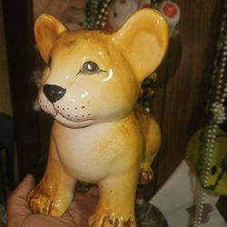 Vintage Italian Ceramic Lion Cub