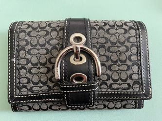 Preloved Coach Bifold Wallet With Coin Pocket - Black