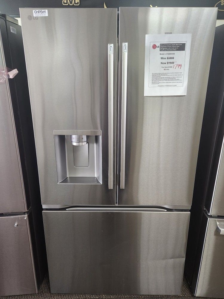 24 cu.ft. Counter Depth MAX Zero Clearance 3-Door French Door Refrigerator with Craft Ice in PrintProof Stainless Steel