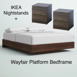 Queen Bedroom Set (Bed and Nightstands)