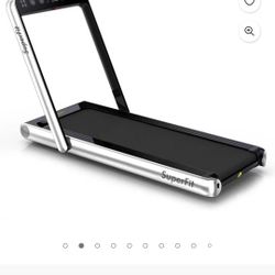 SuperFit 4.75HP 2 In 1 Folding Treadmill with Remote APP Control Silver NIOB