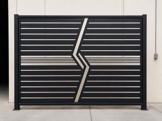 Modern Privacy Fence Panels & Swing Gates | 6’x8’ | Galvanized Steel