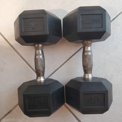 A Pair Of 40lb Dumbbells