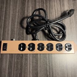 6 Outlet Surge Protector Power Strip, 6Ft Cord, Commercial-Grade, Metal
