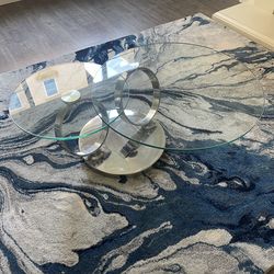 Orren Ellis Swivel Glass Coffee Table – Modern Chrome Designer Table