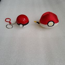 Pokémon Gengar Keychain and Pikachu Plushy Pokeball