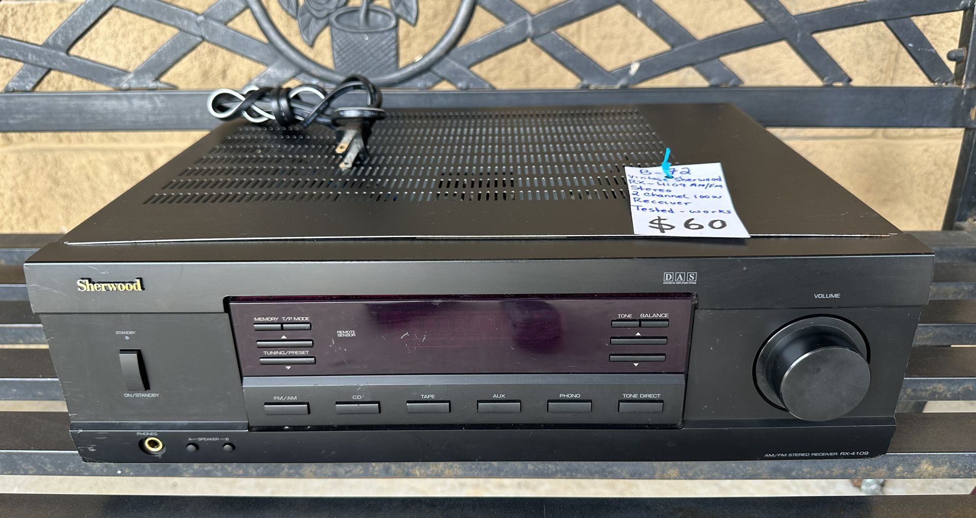 Sherwood RX-4109 AM/FM Stereo 2 Channel 100W Receiver 