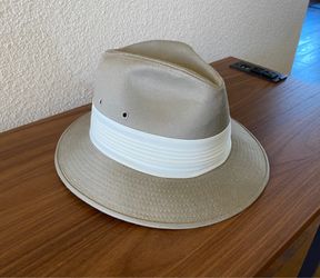 Dorfman Pacific Canvas Safari Fedora - Beige (7 - 7 1/8)