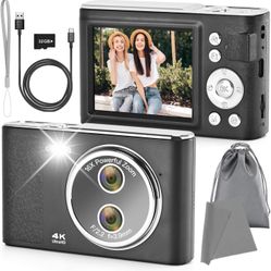 NEW - Digital Camera, 48MP FHD 1080P Anti Shake with 32GB Card