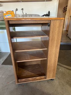 wood media cabinet storage