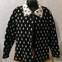 Linda Lundstrom Canada Size 4 Wool Blazer Jacket Cardigan 