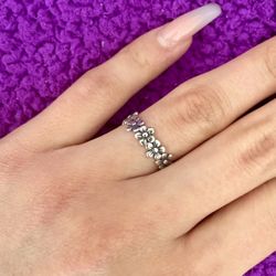 Antiqued 925 Sterling Silver Daisy Chain Ring