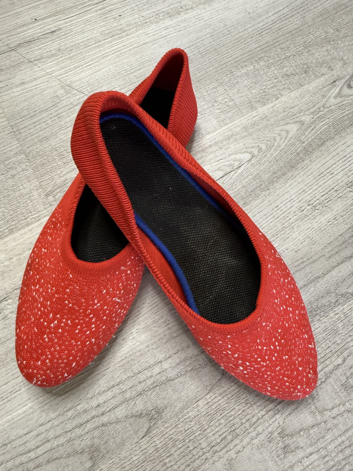 Rothy’s Red Speckled  Pointed Ballet Flats 8.5 (39)