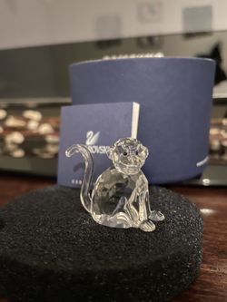 Retired Swarovski crystal monkey part of the “Chinese Zodiacs” collection.