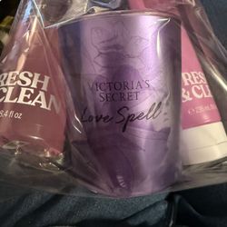 Pink Body Wash And Spray With Candle