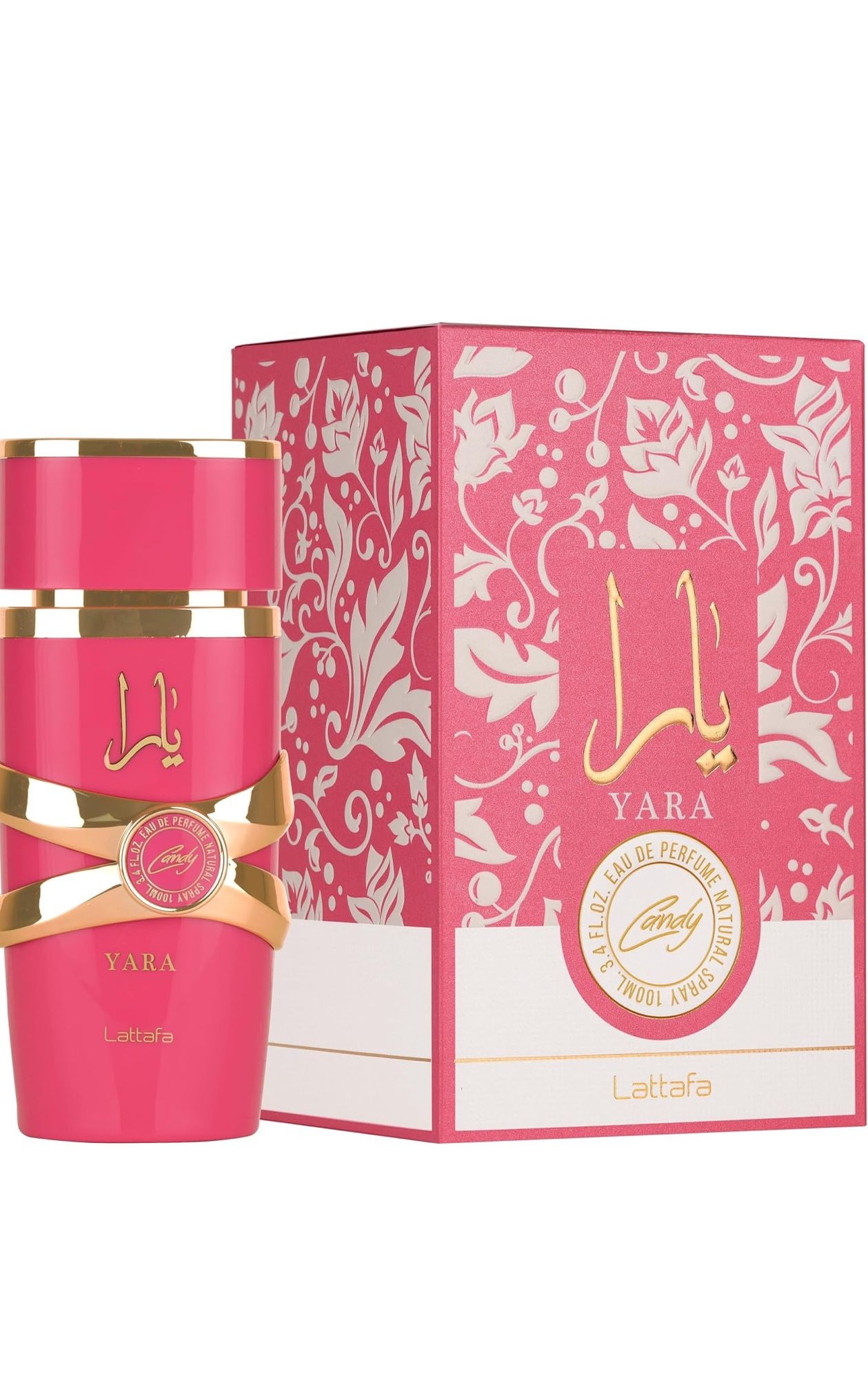 Lattafa Yara Candy for Women Eau de Parfum Spray, 3.4 Ounce / 100 ml
