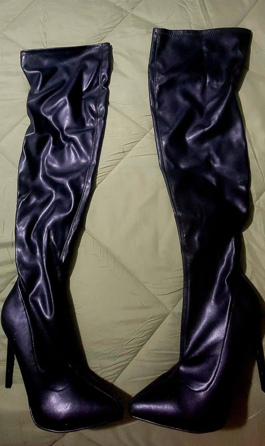 Fashion Nova Exotica Thigh High Boot Heel