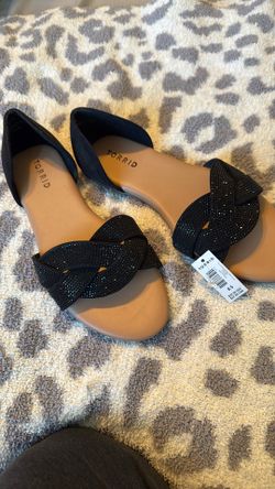 Torrid Blk Rhinestone Slide Sandals