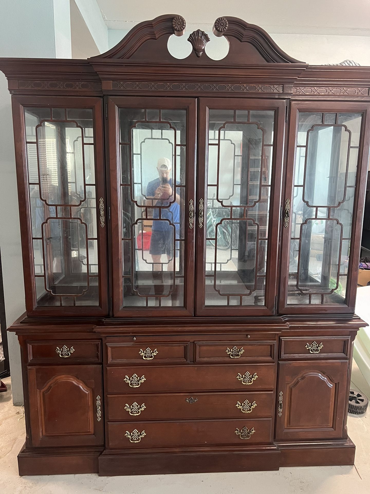 China Buffet And Hutch And Matching Credenza
