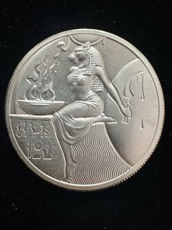 2 oz Antique Sekhmet  .999 Silver Round Egyptian Gods Great