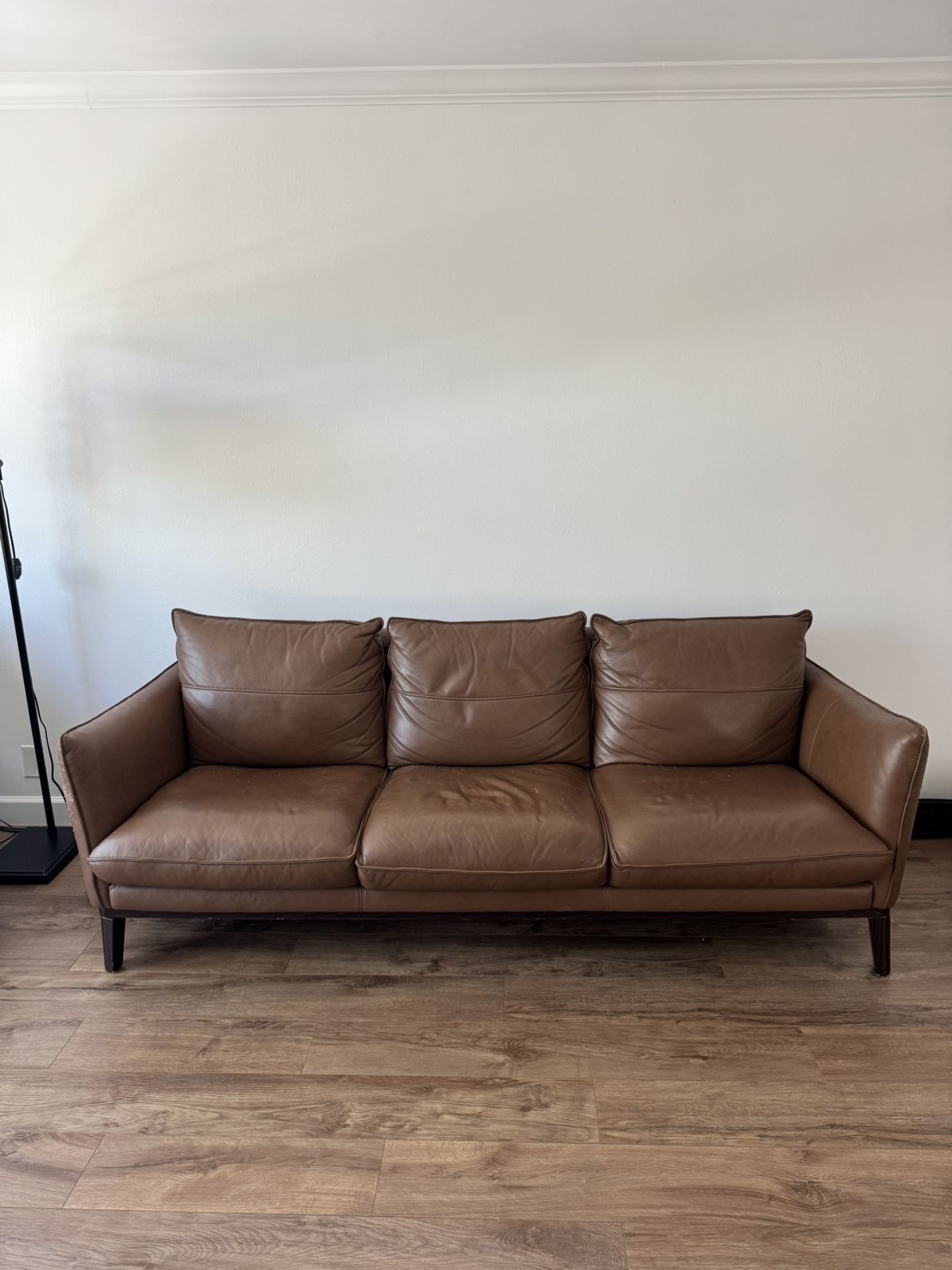 Brown Leather Sofa *AS IS*
