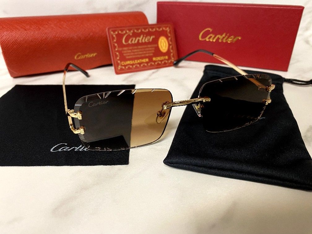 Cartier Big C Diamond cut brown Lens-brand new in box with accessories