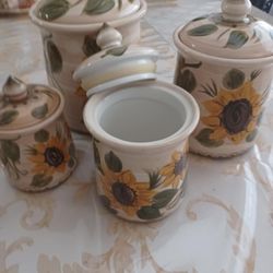 Ceramic Sunflower Jars 