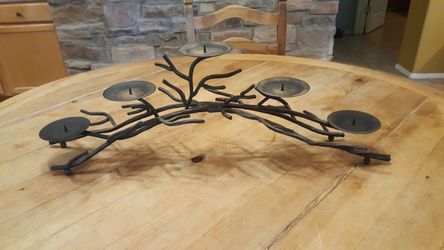 Decorative iron candle holder