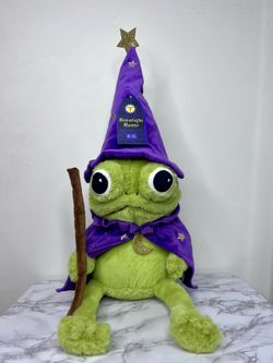 Moonlight Manor Large Green Wizard Frog Plush NEW