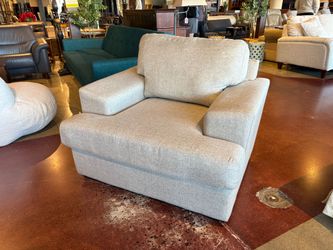 Light Grey Chair with Oversized Track Arms