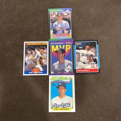 (5) Los Angeles Dodgers Orel Hershiser Baseball Cards