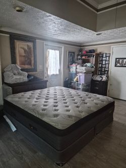 Thick king mattress with Free box springs