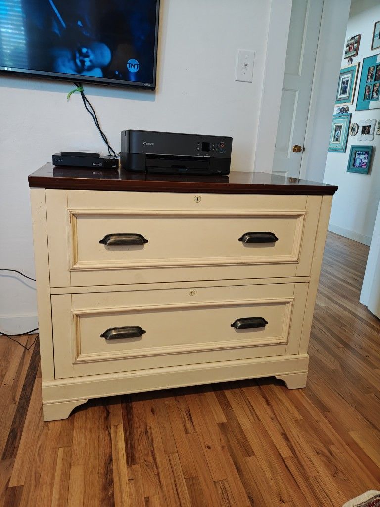 Wood Two -Drawer File Cabinet