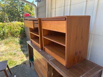 Mid-Century Modern Teak Nightstands – Pair