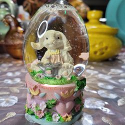 Vintage Easter Bunny Waterball Snow Globe 