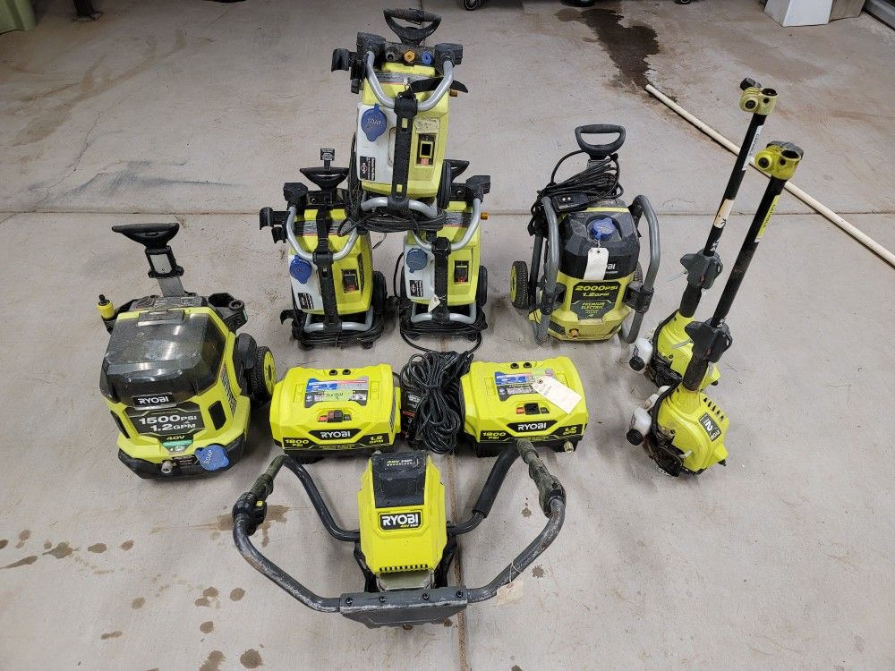 Broken Pressure washer 2 cycle string trimmer FOR PARTS OR REPAIR hidro hidrolavadora PARA PARTES O REPARAR