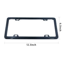 Brand New 1PCS 100% Real Carbon Fiber License Plate Frame Tag Cover Original 3K With Free Caps